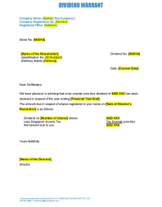 Dividend Warrants, by Futurebooks